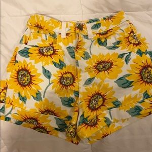 High waisted sunflower shorts